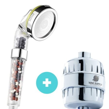 MAK SUPPLY Duş Filtresi ve Duş Başlığı , 2 li set.