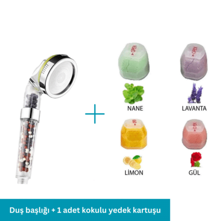 Duş Başlığı + Seçeceğiniz Kokulu Duş Başlığın Yedek Kartuşu 2li Set