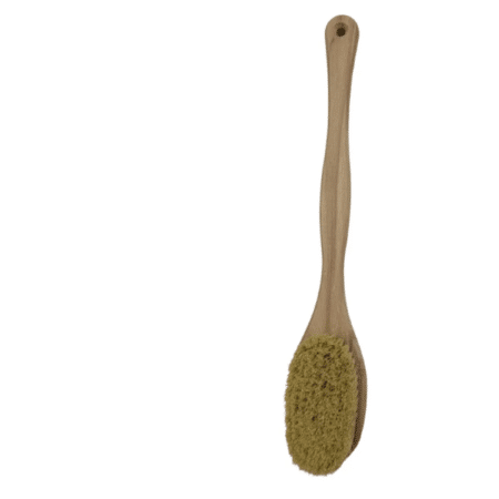 Doğal Ahşap Saplı Tampiko Otlu Banyo Duş Fırçası 45 cm
